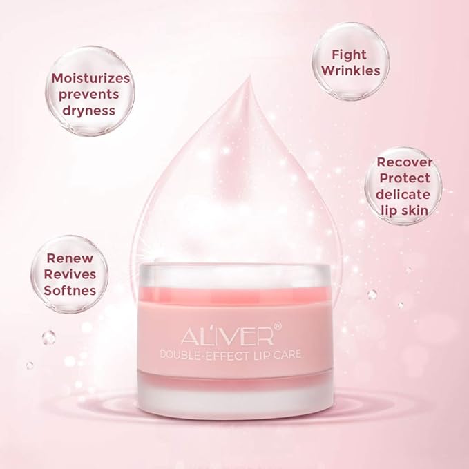 Lip Scrub, Lip Mask and Lip Exfoliator with Double Effect, Lip Sleeping Mask, Repair Lip Mask for Dry, Cracked Lips, Collagen Booster Sleeping Lip Mask Repair Treatment to Restore, Lip Moisturizer for Lip Treatment Care, Lip Repair Balm (Strawberry)