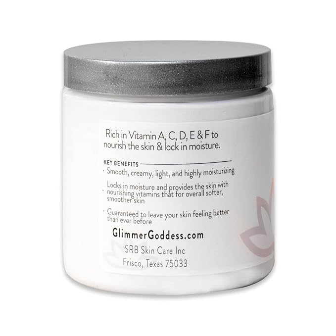 GLIMMER GODDESS Organic Whipped Body Butter- Morrocan Mint, Vegan, 24 Hr Hydration, Less Stretch Marks, All Skin Types, Child-Safe, Organic, 8 oz