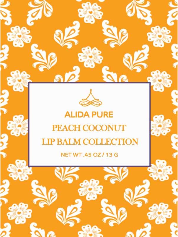 Lip Balm Collection - Peach Coconut, Vegan, Beeswax Free, Avocado Oil, Organic Jojoba Oil, Vitamin E, Moisturizer for Dry, Chapped Lips - 3 Tube Set