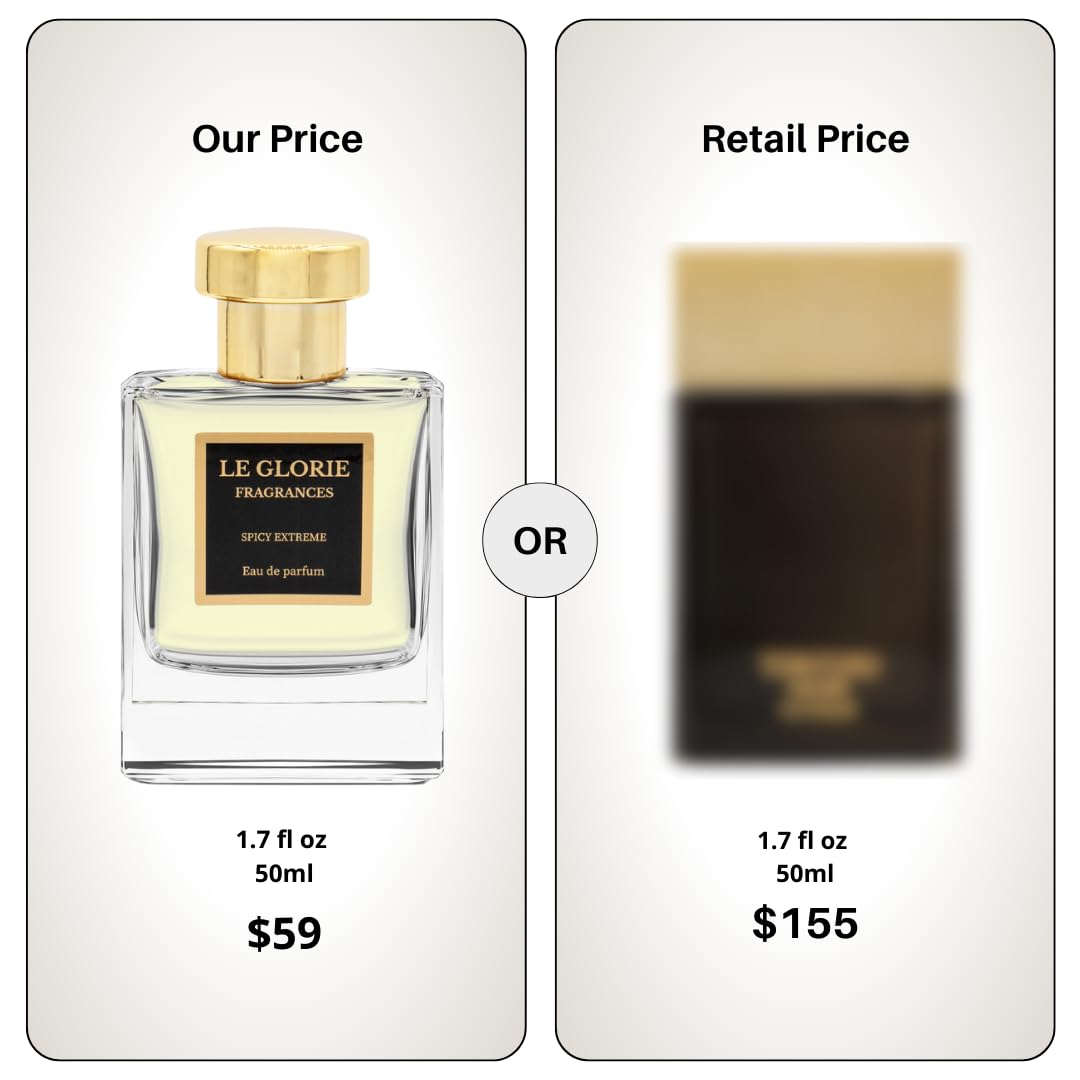 Inspired by T ford's Noir extreme, Spicy Extreme EDP, Long Lasting 12-14 Hours Perfume Spray for Women, Men, Unisex, All Skin Types, Cruelty Free - 1.7oz 50ml