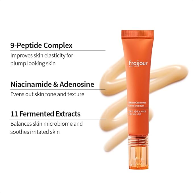 Alchemic Ginsenoside Contour Eye Serum – Targeted Eye Treatment for Dark Circles, Fine Lines & Puffiness, With Ginsenoside & Phytochemicals, Hydrating & Firming, 0.85 fl. oz.