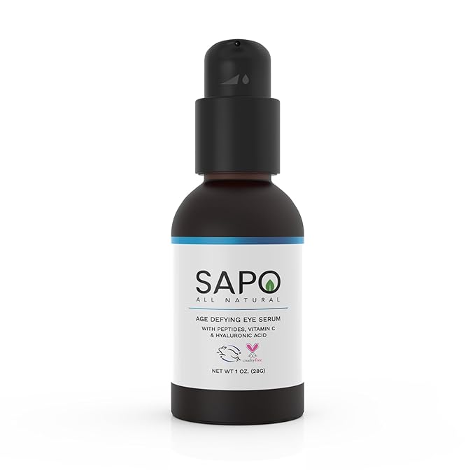 Eye Serum with Peptides & Hyaluronic Acid - Reduce Dark Circles, Puffiness & Bags Under Tired Eyes - Hydrating & Anti-Aging, 1 Fl Oz