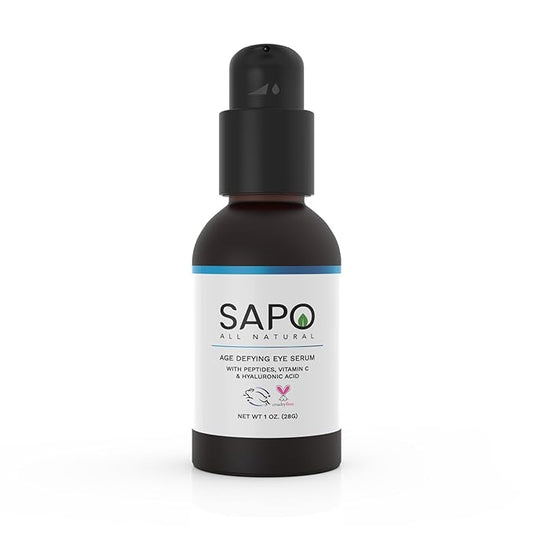 Eye Serum with Peptides & Hyaluronic Acid - Reduce Dark Circles, Puffiness & Bags Under Tired Eyes - Hydrating & Anti-Aging, 1 Fl Oz