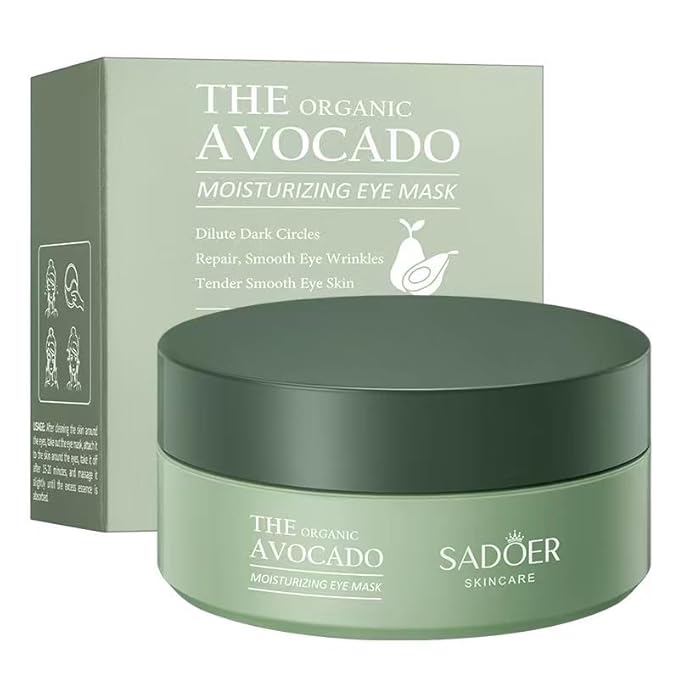 Under Eye Mask - 60 PCS Under Eye Patches, Hydrating Eye Gel Pads for Puffy Eyes, Dark Circles, Eye Bags, Puffiness, Fine Lines and Wrinkles with Pure Natural Extracts Undereye Jelly Mask (Avocado)