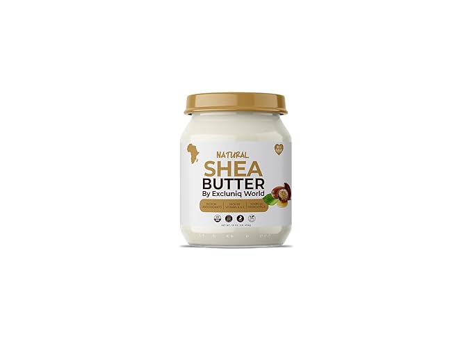 Natural Shea Butter by Excluniq World | Deep Moisturizer for Skin and Hair | Ideal for DIY Skincare, Haircare, and Natural Remedies | Unrefined, Raw, and Organic Soothing balm in 16 Oz Jar