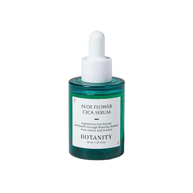 Aloe Flower Cica Serum, 1.01 fl. oz. (30ml), Korean Calming Glow Serum, Rapid Soothing & Moisturizing, For Sensitive Skin