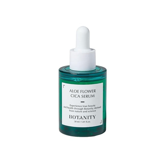 Aloe Flower Cica Serum, 1.01 fl. oz. (30ml), Korean Calming Glow Serum, Rapid Soothing & Moisturizing, For Sensitive Skin