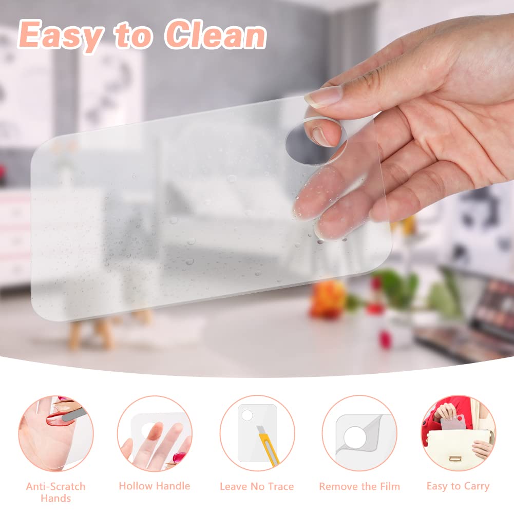 Acrylic Cosmetic Makeup Palette, Mixing Tray with Makeup Spatula&Leather Case, Professional Cosmetic Mixing Palette for Beauty Salon Mixing Eye Shadow/Lipsticks/Nail Art/Foundation