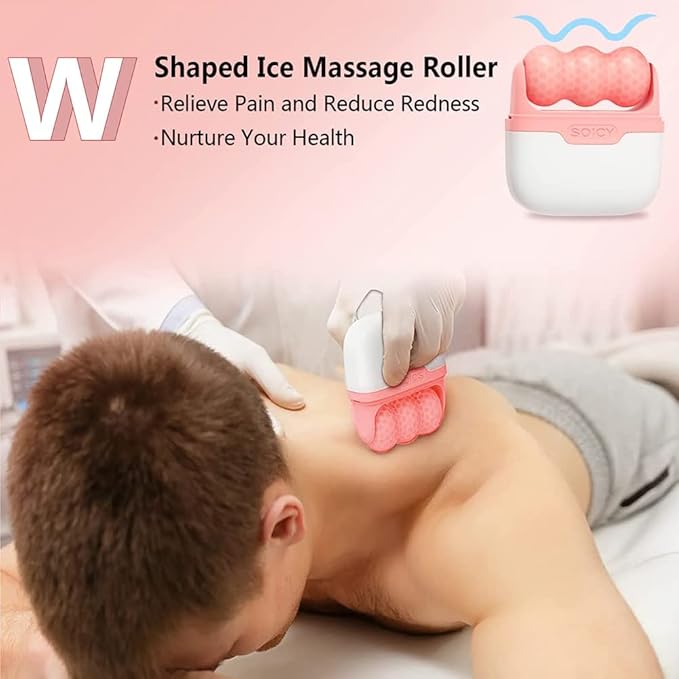 OPENDGO Ice Roller for Face Facial Massager for Eye Puffiness, Reduces Wrinkles, 2 in 1 Facial Skin Care Tool for Body Cold Therapy Tools