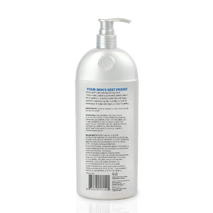Dry Skin Body Moisturizing Lotion | Full Body Lotion & Face Protection for Soothing & Softens | Dermasil Labs Dermatologists Recommended Treatment Pump Cap Bottle (Dry Skin 14.5 OZ - Pack of 2)