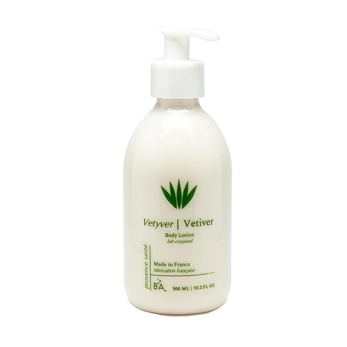 Provence Sante Body Lotion - Ultra Hydrating Moisturizer - Anti-Aging Cream for Dry Skin - Nourishing Vetiver Scent - Made in France - 10.2 Oz