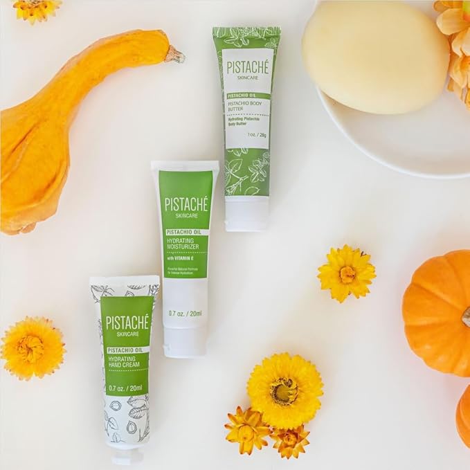 Pistaché Skincare Pistachio Oil Irresistible Scent Set + Body Mist Fragrance + 5-Pc Mini Collection (Travel)+ Hydrates and Nourishes + Vitamin E + Antioxidant Protection