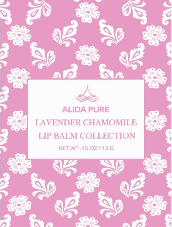 Lavender Chamomile Lip Balm Collection, Vegan Lip Balm Set, Beeswax Free, with Avocado Oil, Organic Jojoba Oil, and Vitamin E, Natural Moisturizer for Dry, Chapped Lips, 3 Tube Set