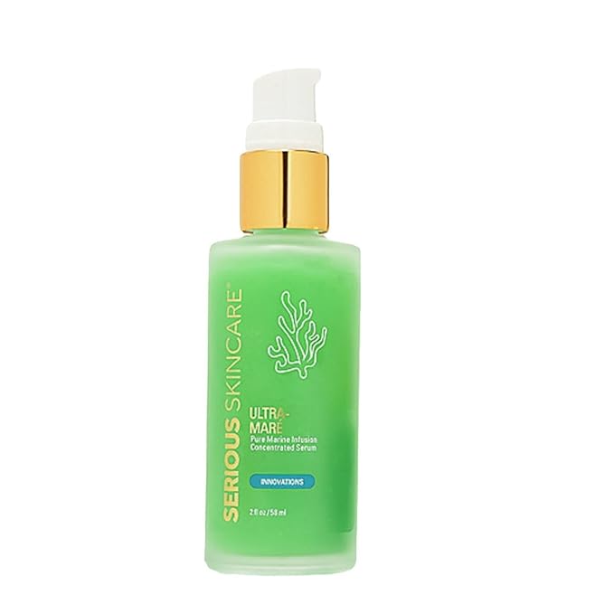 Serious Skincare Ultra-Mare Pure Marine Infusion Facial Serum - Encourages Collagen Production, Cell Turnover and Plumper Skin - Niacinamide - Acid Free - Concentrated 2 oz.