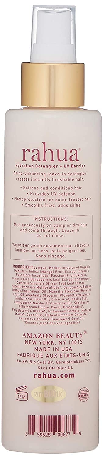 Rahua Hydration Detangler Spray + UV Barrier, Vegan Leave In Hair Spray, Conditioner for Added Shine, Damage Protection, Humidity & Frizz Control, Oil, Morete & Mango, All Hair Types, 6.5 Fl Oz