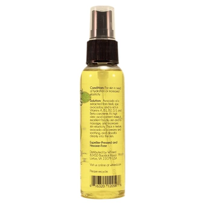 2 fl oz 100% All Natural Avocado Oil - Premium Quality Cold Pressed Carrier Oil for Aromatherapy, Massage and Moisturizing Skin