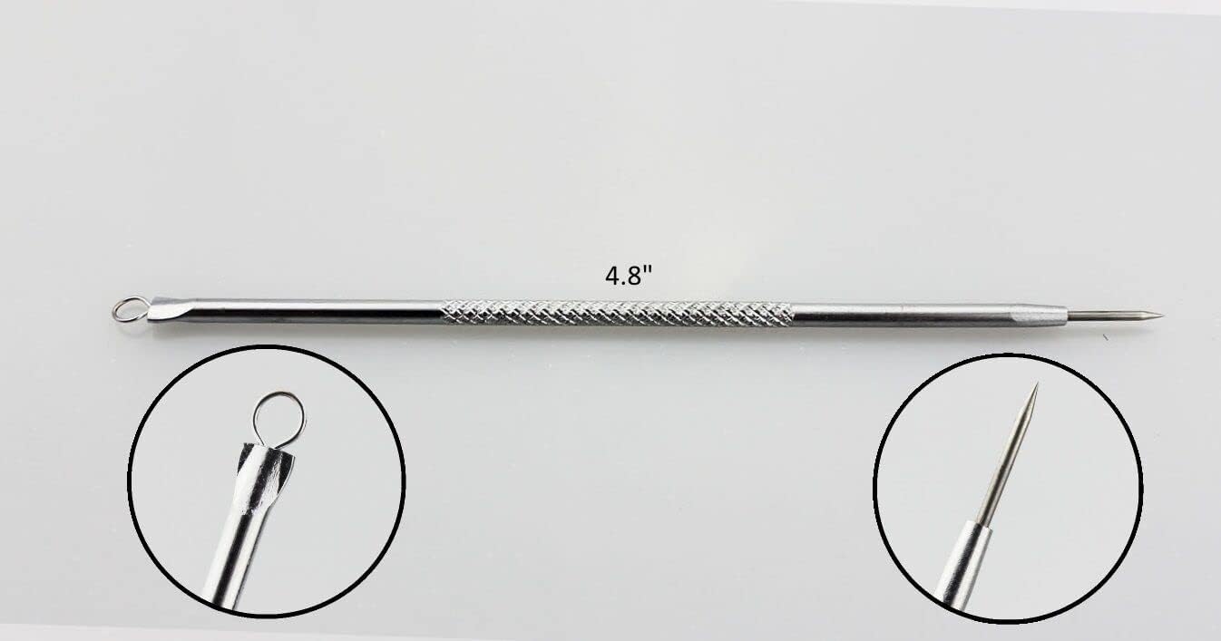 Blackhead Remover Tool Kit Set 6 PCS Professional Surgical Stainless Steel Extractors for Facial and Body Blemishes