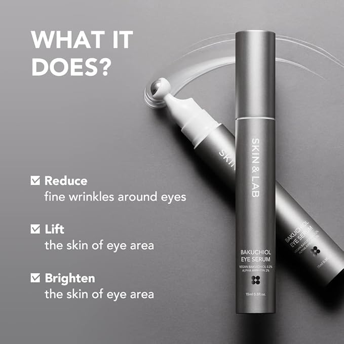 [SKIN&LAB] Crow Feet and Pore Care Vegan Skincare Set: Includes Bakuchiol Eye Serum and Niacinamide Serum