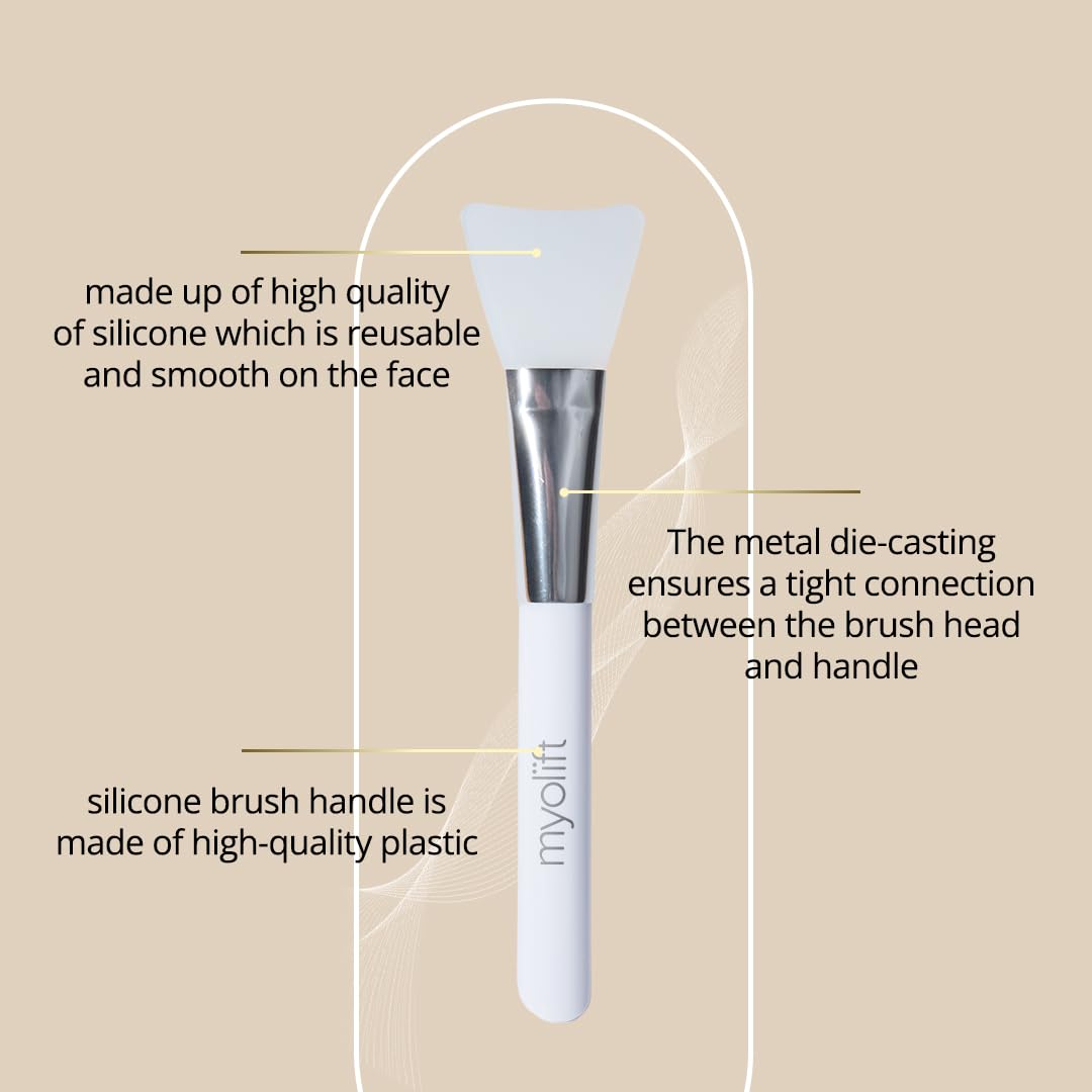 MyoLift 7eWellness Applicator Silicon Brush - Mask applicator brush for Facial Skincare, Reusable brush for the Anti Aging mask, Soft & Durable Face Mask Applicator for gels, DIY masks, easy-to-clean