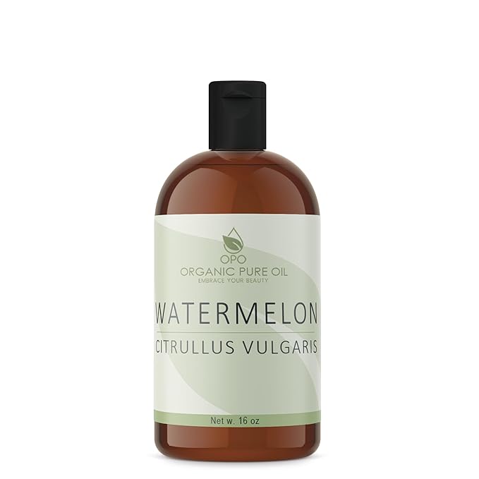 Watermelon Seed Oil - 16 oz - Pure, All Natural, Non-GMO, Unrefined, Carrier Oil - for Hair, Skin, Nails, Body, Feet, Arms, Legs, Dry Skin and More