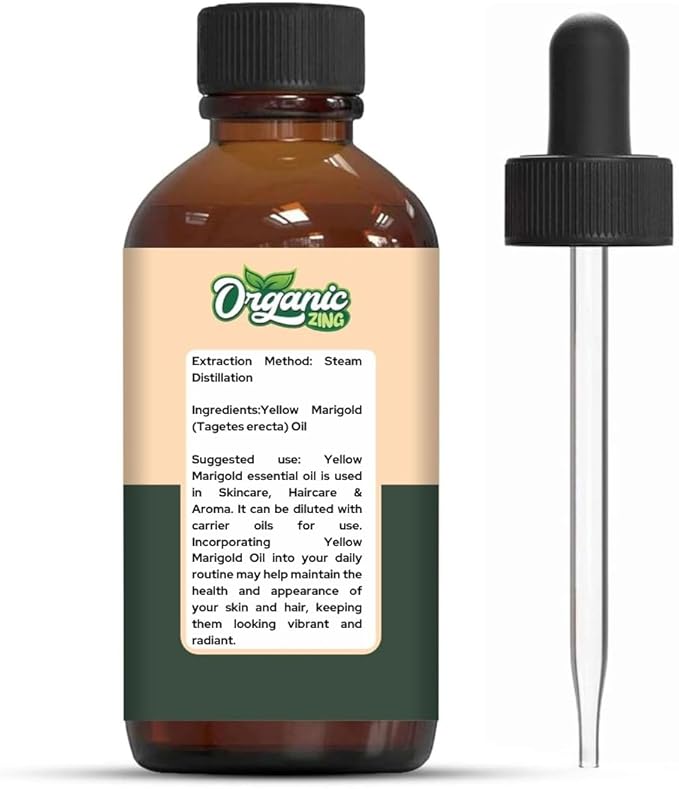 Yellow Marigold (Tagetes erecta) Oil | Pure & Natural Essential Oil for Aroma, Diffusers & Skincare- 30ml/1.01fl oz