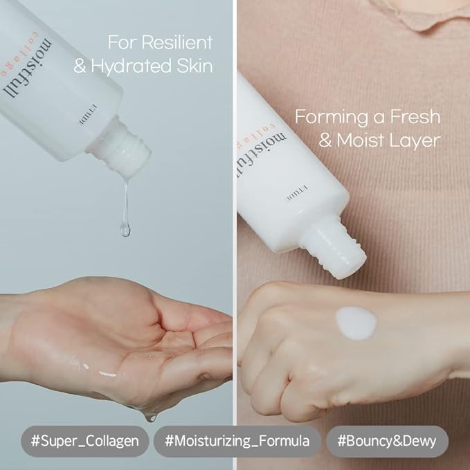 Etude Moistfull Collagen Skin Care Set, Perfect for Gift, Facial Emulsion and Toner, Face Moisturizer, Toner for Face, Super Collagen Water, Instant Moisture Recharge, Korean Skin Care, Beauty