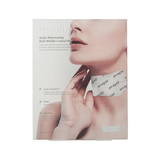 Avajar Rejuvenating Neck Wrinkle Control Mask (5P) – Advanced K-Beauty Wrinkle & Fine Lines Patches with Collagen and PDRN, Anti-Aging Tightening Korean Skincare Neck Cream for Smoother, Firmer Skin