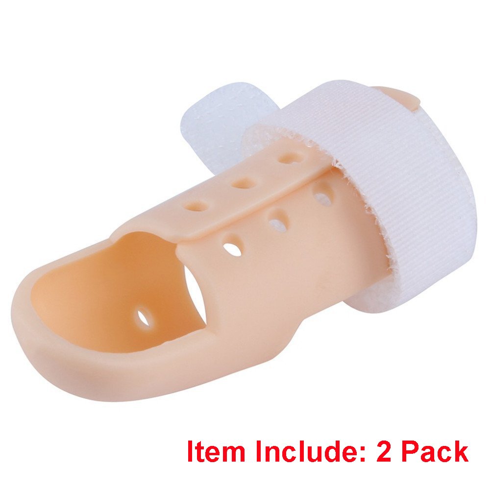 Thinvik [2 Pieces Plastic Mallet Dip Finger Support Brace Splint Joint Protection Injury - Size1 Knuckle 42-45mm