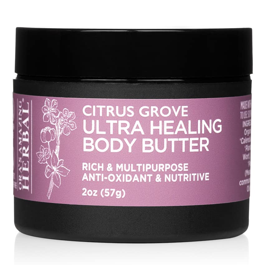 Natural Skin Care Gift Set, Intensive Moisturizers Intensive Dry Skin Care, All Purpose Herbal Salve 4 oz, Citrus Grove Ultra Healing Body Butter, 2 oz Ora's Amazing Herbal