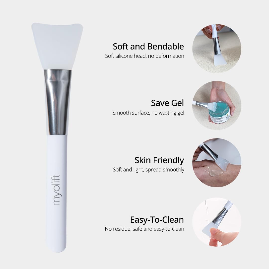 MyoLift 7eWellness Applicator Silicon Brush - Mask applicator brush for Facial Skincare, Reusable brush for the Anti Aging mask, Soft & Durable Face Mask Applicator for gels, DIY masks, easy-to-clean