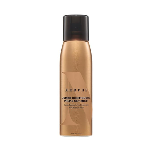 Morphe Jumbo Continuous Prep & Set Face Mist - Hydrating Setting Spray for Makeup & Skin Prep - Enriched with Ceramides and Antioxidants for a Radiant Finish (6.5 oz)