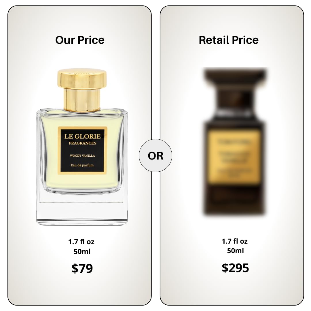 Inspired by T. F.ord Tobacco Vanille, Woody Vanilla EDP Long Lasting 12-14 Hours Perfume Spray for Men, Women, Unisex, All Skin Types, Cruelty Free - 0.33 oz 10ml