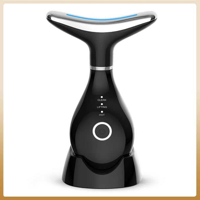 Home face and Neck Anti-Wrinkle and Anti-Aging Beauty Tool, Convenient 3-in-1 Skin Care Facial Massager, Face Shaping Tool, Vibration for Daily use at Home (White)