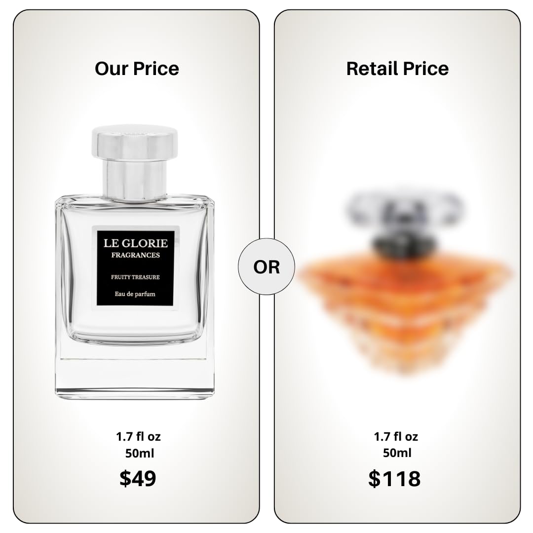 Inspired by Tresor Eau de parfum, Fruity Treasure EDP, Long Lasting 12-14 Hours Perfume Spray for Women, All Skin Types, Cruelty Free - 0.33 oz 10ml