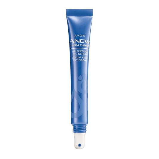 Avon Anew Hydra Fusion De-Puffing Eye Serum with Hyaluronic Acid, Caffeine & Raspberry Antioxidants, Cooling Ceramic Tip, Vegan & Fragrance-Free, 0.5 fl oz