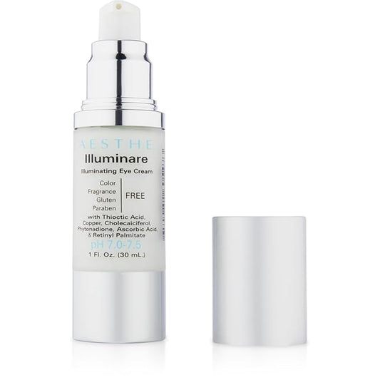 Aesthe Illuminare Illuminating Eye Cream - Color-Free, Fragrance-Free, Gluten-Free Skincare for Eyes with Thioctic Acid, Copper & More - For Puffiness & Dark Circles - Tighten & Smooth - 1 fl oz