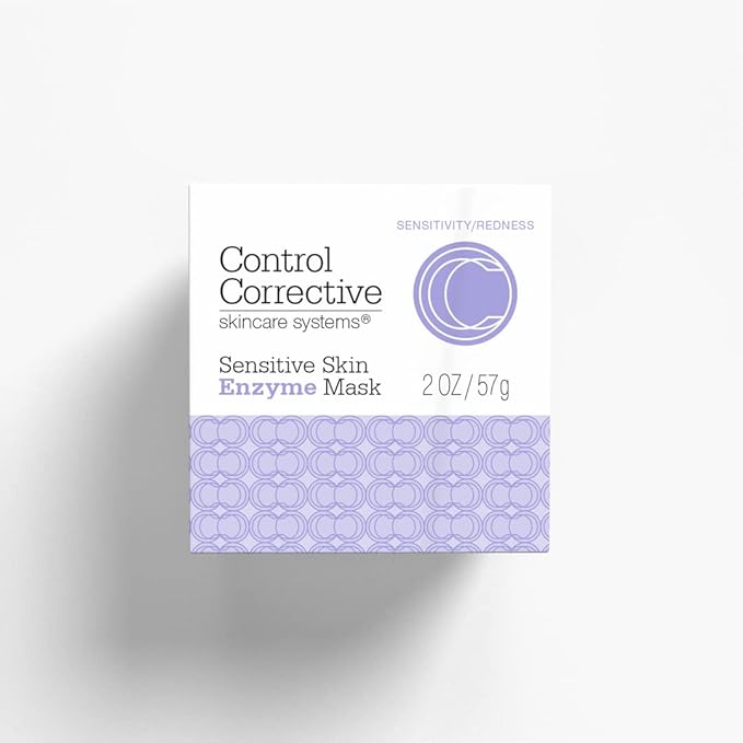 CONTROL CORRECTIVE Sensitive Skin Enzyme Mask, 2 Oz - Increases Hydration And Renews Skin Texture, Papaya Enzyme Based, Creamy Clay Mask Lightly Exfoliates Softens, Calms & Hydrates At The Same Time