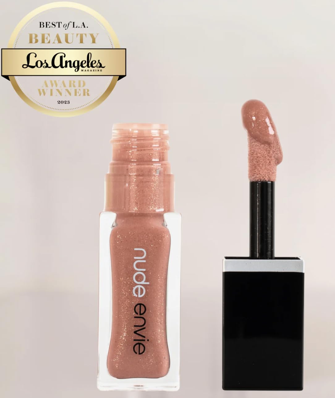 nude envie - Lip Gloss - High-Shine Finish - Moisturizing & Easy Application - Luxury Hydration - Non-Sticky Formula - With Vitamin E & Glycine Soja Oil - Vegan, Paraben-Free & Cruelty-Free - Sweet