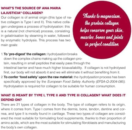 2 Pack - Ana Maria Lajusticia | Hydrolisate Collagen Powder with Magnesium and Vitamin C |for Healthy Skin, Nails, Hair and Ligaments | Natural Energy, Strawberry Flavour 350g