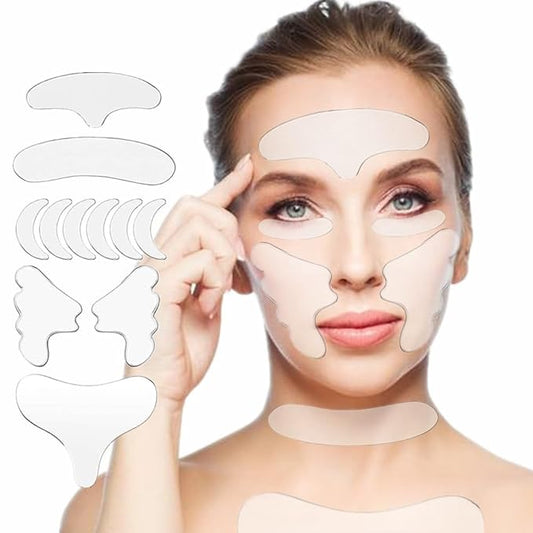 Neck Wrinkle Patches Reusable Chest Wrinkle Pads - 11 pcs Anti Wrinkles pads Silicone face patches for Skin Lines Prevention,Overnight Wrinkle Remover while Sleeping…