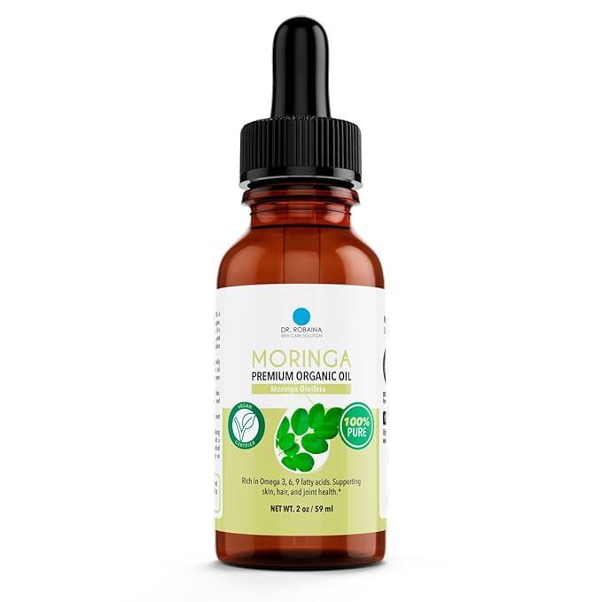 Dr. Robaina 100% Pure Moringa Oil – Deep Hydration, Skin Repair & Natural Antioxidants – Cold-Pressed, Organic & All-Natural Moisturizer – Made in USA