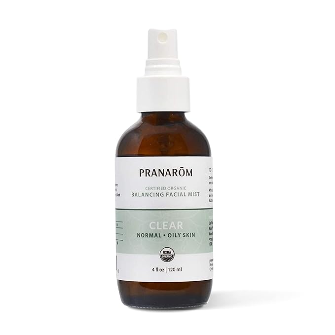 Facial Mist (4oz / 120ml) - 100% Pure & Natural Essential Oil Facial Mist for Dry Skin Hydration & Toning (Clear (Oily Skin))