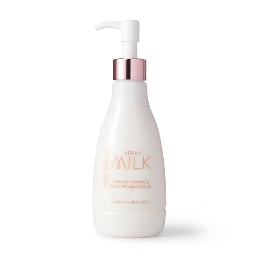 Josie Maran Ultra Hydrating Serum with Organic Argan Oil for Full Body Care - Refine Wrinkles and Crepiness - Argan Milk Intensive Hydrating Body Renewal Serum - Unscented (6.7 Oz)