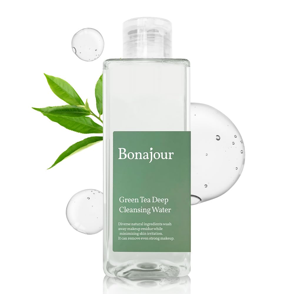 BONAJOUR] Vegan Green Tea Deep Cleansing Water and Natural Makeup Removing Tonic, Remover Solution 7.03 Fl.Oz