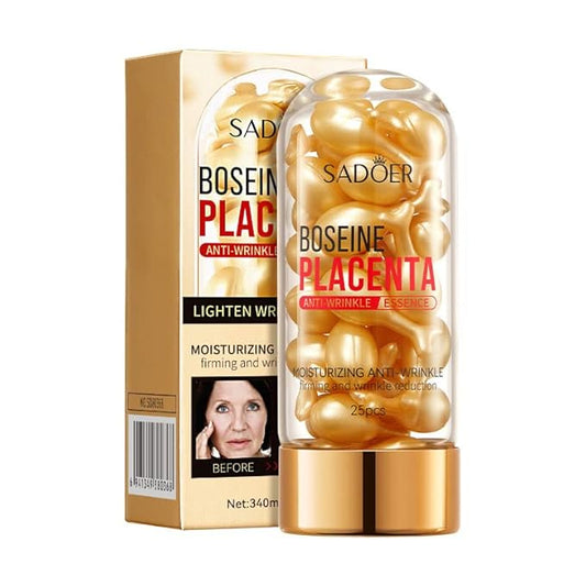 Women's Anti-Aging Serum with Hyaluronic Acid, Vitamin E, and Boseine Capsules - 25 Grains - Reduces Wrinkles and Dark Spots, Hydrating Face Serum for Dry Skin
