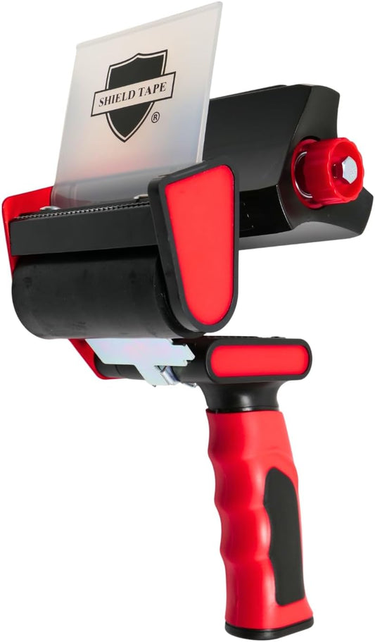 PSBM Heavy Duty Packing Tape Dispenser, 3 Inch Wide, 1 Count, Sealing Cutter, Magnetic Retractable-Blade Tape-Gun Dispenser Used for Warehouse Storage Packaging