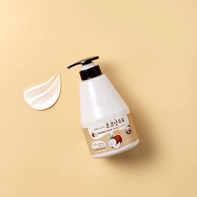 WELCOS Kwailnara Coconut Milk Body Lotion & Body Wash Set – Moisturizing & Revitalizing Korean Skincare Bundle with Coconut Milk Extract, 560g / 19.75oz Each