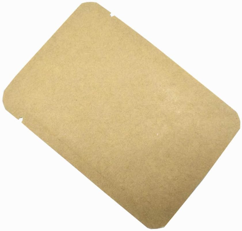 FERENLI 100 Pieces 7.9x11.8 inch (Usable Size 7.3x11 inch) Kraft Paper Open Top Vacuum Sealable Bags Mylar Foil Heat Seal Pouches for Sample Food Storage Packaging with Tear Notches