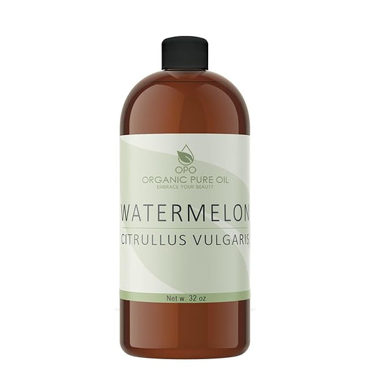 Watermelon Seed Oil - 32 oz - 100% Pure, Unrefined, All Natural, Non GMO, Bulk, Organically Sourced, Vegan, Carrier Oil for Face Scalp Hair Skin Nails Body Feet Arms Legs Dry Skin Moisturizer - OPO