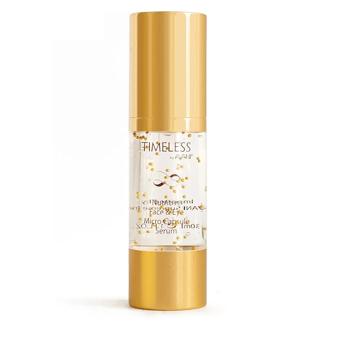 Timeless by AVANI Face & Eye Micro Capsule Serum, Blend of Dead Sea Minerals, Plant Extracts, and Vitamin A, C & E ,Active Enzymes for Smooth & Hydrated Skin - 1 fl. oz